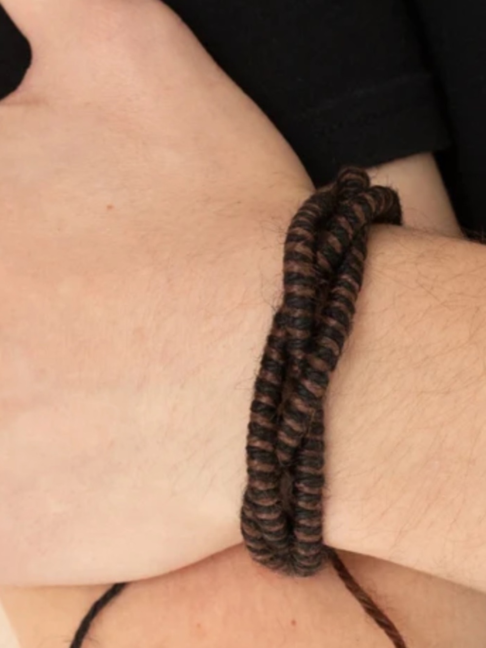Paparazzi Island Endeavors Brown Black Braided Cord Bracelet Unisex Adjustable